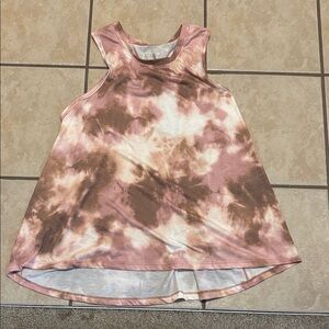 Terra & Sky Pink and Brown Tie-Dye Tank Top